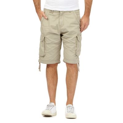 St George by Duffer Beige check print cargo shorts